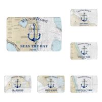 Map Anchor Nautical Door Mats Kitchen Mats Door Mats Entrance House Soft Bathroom Mats Welcome Mats Fun Entry Door Mats