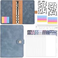 Ring Binder A6, Book Binding Notebook Folders with Plastic Money Envelopes Organizer Binder Covers, Budget Sheets