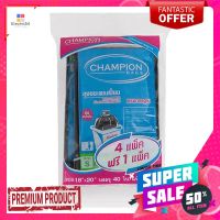 แชมเปี้ยน ถุงขยะสีดำ ขนาด 18x20 นิ้ว x 4 แถม 1 แพ็คChampion Garbage Bags 18"x20" x 4+1 Pack