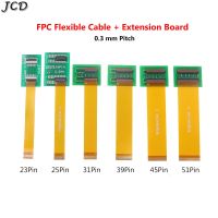 JCD 23 25 31 39 45 51 Pin 0.3mm Pitch Extension Board Connector Adapter with FFC FPC Flexible Flat Cable length 60mm Wires  Leads Adapters