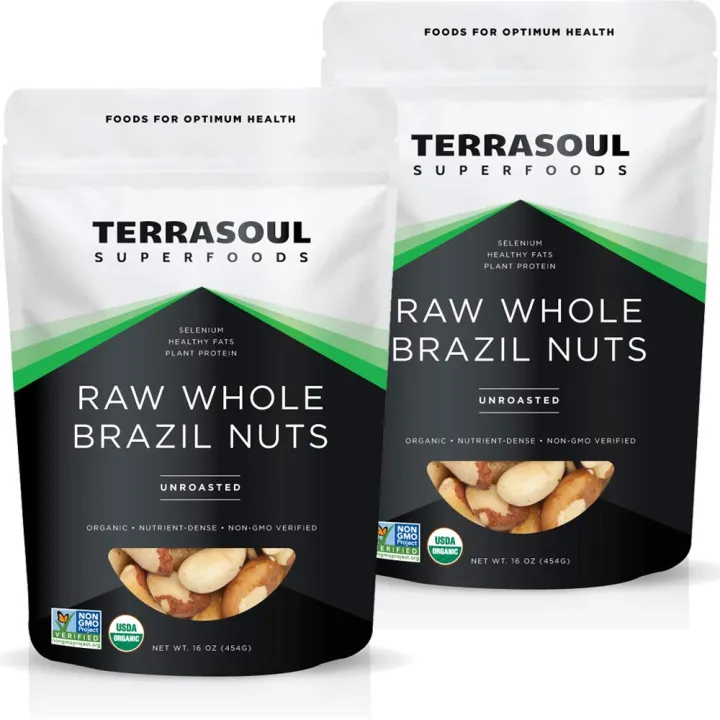 Terrasoul Superfoods Organic Brazil Nuts, 2 Lbs (2 Pack) Raw Unsalted Rich in Selenium