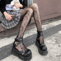 Harajuku รอยสัก Tights Kawaii Cat รูปแบบ Fishnet ถุงน่องน่ารักน่ารักโบว์ไนลอน Pantyhose Ins สไตล์อะนิเมะคอสเพลย์ร้านขายชุดชั้น