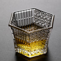 Japanese Hexagonal Glass Cups Creative Crystal Retro Whiskey Sake Cup Water Cup Teacup