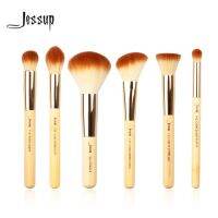 Jeshsup ยี่ห้อ6Pcs Bamboo Professional ชุดแปรงแต่งหน้าความงามชุดแปรงแต่งหน้าบัฟเฟอร์สี Cheek Highlight Powder