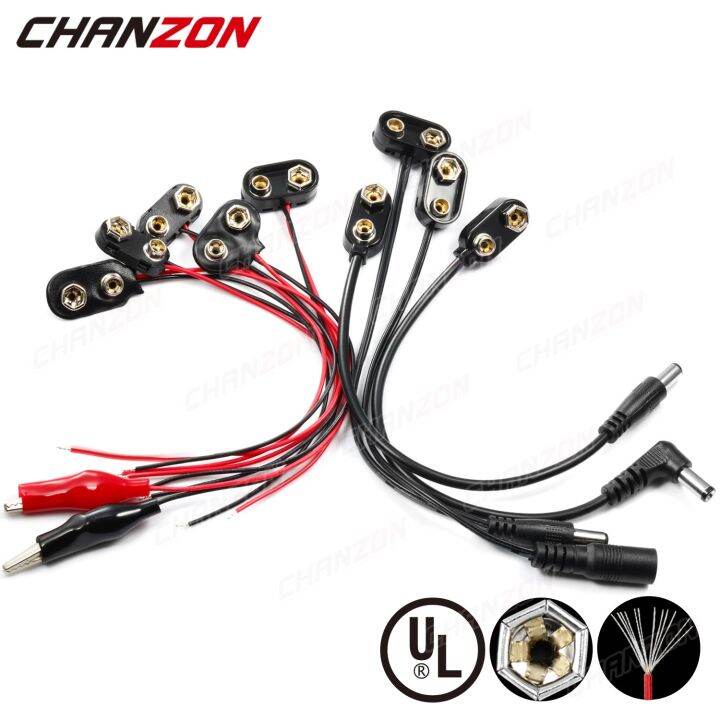 9V Battery Connector Power Clips DC Jack Male Female Alligator Snap Adapter Wire Holder Cable 9