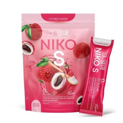 NIKO S นิโกะ เอส ไฟเบอร์   จากแบรนด์ชาร์มาร์ ผงบุกชงดื่ม รสลิ้นจี่ NO SUGAR หอม อร่อย อิ่มนาน ไม่ทานจุกจิก 1 ห่อ 5 ซอง