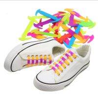 [Fashion goods060]12ชิ้น /Setgradient สี Lazytie Shoelaces ซิลิโคนยืดหยุ่นเชือกผูกรองเท้าสำหรับผู้ชายผู้หญิงรองเท้าผ้าใบทั้งหมด