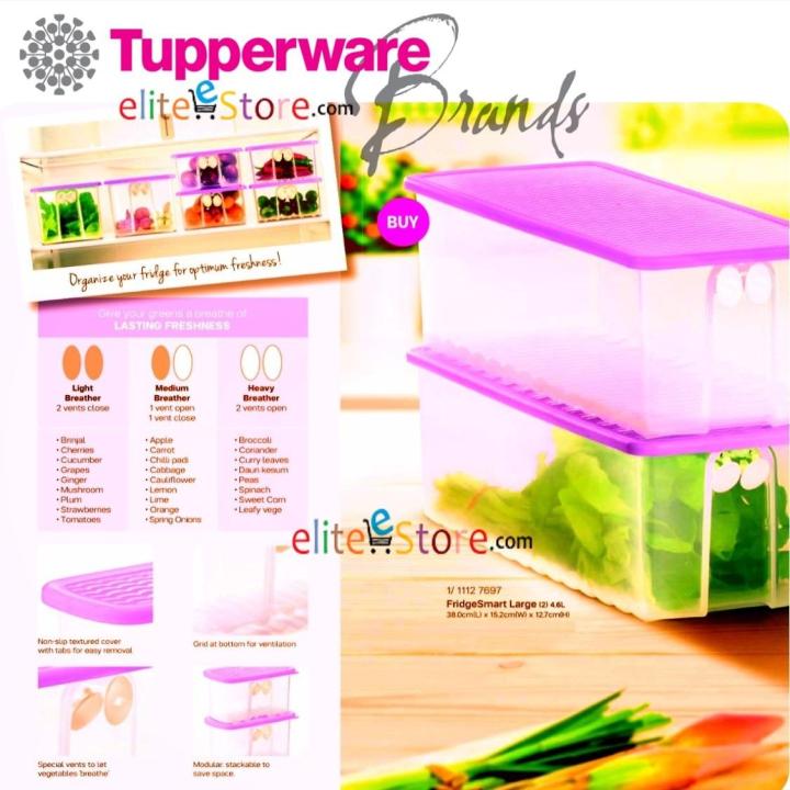 Pink and Transparent Plastic 4.6 L Tupperware Fridgesmart