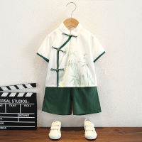 Boys Summer Short Sleeve Hanfu New Childrens Retro Chinese Style Tang Suit Sister And Brother Summer Wear Ancient Style Handsome Costume