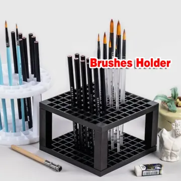Paint Brush Storage Holder 67 Holes Wooden Painting Pen Stand Organizer  Makeup