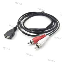 1.5M/5 Ft USB 2.0 A Female Socket To 2 RCA Male Plug connector Audio Video Extension Cable Adapter YB23TH