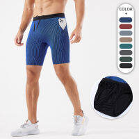 Lulu Fake Two Piece Quick Dried 5/4 Shorts Mens Marathon Track and Field Training Double Layer Tight Shorts 23405