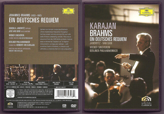 Karajan conductor Brahms German Requiem (DVD / with Chinese subtitles)