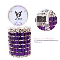 hot！【DT】●▼✕  Sanrios Hellokittys Kuromi Car Ashtray Cup with Lid Led Detachable Diamonds Anime Kawaii