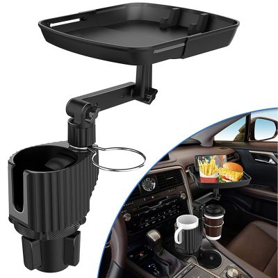 Multifunctional Car Food Tray Table for Eating with Detachable Tray with Dual Cup Holder
