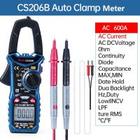 Digital Clamp Meter Multimeter Auto Range A-BF CS206BCS206D Current Voltage Temp Capacitor Tester True RMS ACDC MAXMIN NCV