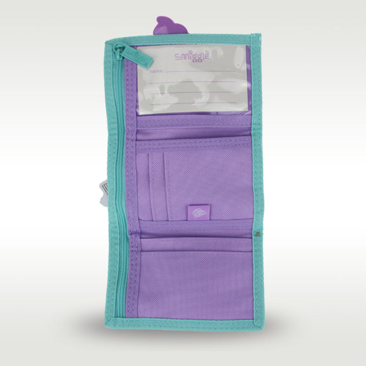 australia-smiggle-กระเป๋าสตางค์สำหรับเด็กของแท้กระเป๋าใส่บัตรเค้กไอศครีมพราวสามชั้นกระเป๋าคลัตช์5นิ้ว