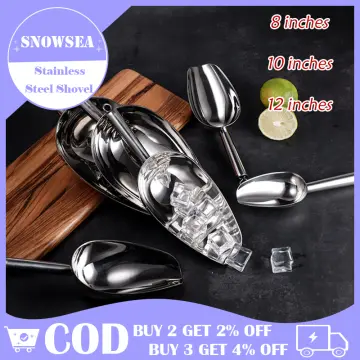 1pc Candy Bar Buffet Commercial Scoops Bar Home Ice Scooper Shovel Food  Flour Candy Scoop New Stainless Steel Ice Scraper 3 Size