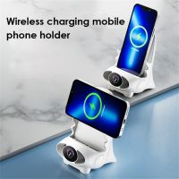 V8 Wireless Fast Charging Charger Stand Holder Unique Mini Chair Shape Ergonomic Mobile Phone Desktop Station for Samsung iPhone