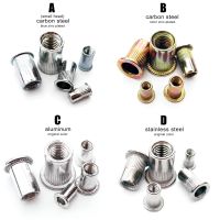 10/20pcs M3 M4 M5 M6 M8 M10 M12 304 A2-70 Stainless Steel Carbon Steel Aluminum Flat Small Head Rivet Nut Insert Rivnut Nutsert