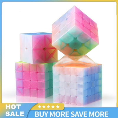 Magic Cube Jelly Color Stickerless Magic Cube Bundle Puzzle ของเล่น