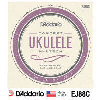 DAddario® EJ88C Ukulele Strings สายอูคูเลเล่ ไซส์ Concert แบบ Nyltech ของแท้ 100% (0.024 - 0.037) ** Made in USA **