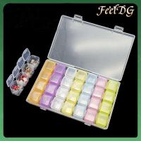 FEELDG 28 Slots ใหม่ ปรับได้ พลาสติก ผู้จัดงาน กล่องเก็บของ เล็บ Rhinestones เคสลูกปัด ไดมอนด์ เพ้นท์