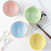 6-inch Bowl Ceramic Pattern Embossed Noodles Rice Soup Dessert Tableware Embossed Non-slip