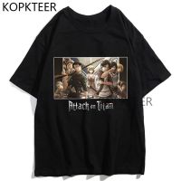 เสื้อยืด พิมพ์ลายอนิเมะ Attack on Titan Eren Yeager Mikasa Armin Arlert Manga แฟชั่นฤดูร้อน สไตล์ญี่ปุ่น สําหรับผู้ชาย และผู้หญิง  MSZH