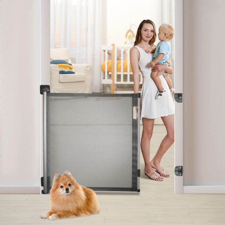 Retractable Safety Gate for Baby and Dog, Easy Install Stair Gate Roll