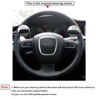 Black PU Faux Leather DIY Hand Car Steering Wheel Cover for Audi A4 S4 2005-2012 A6 S6 A8 2006-2011 S8 2007 Seat Exeo 2009-2012