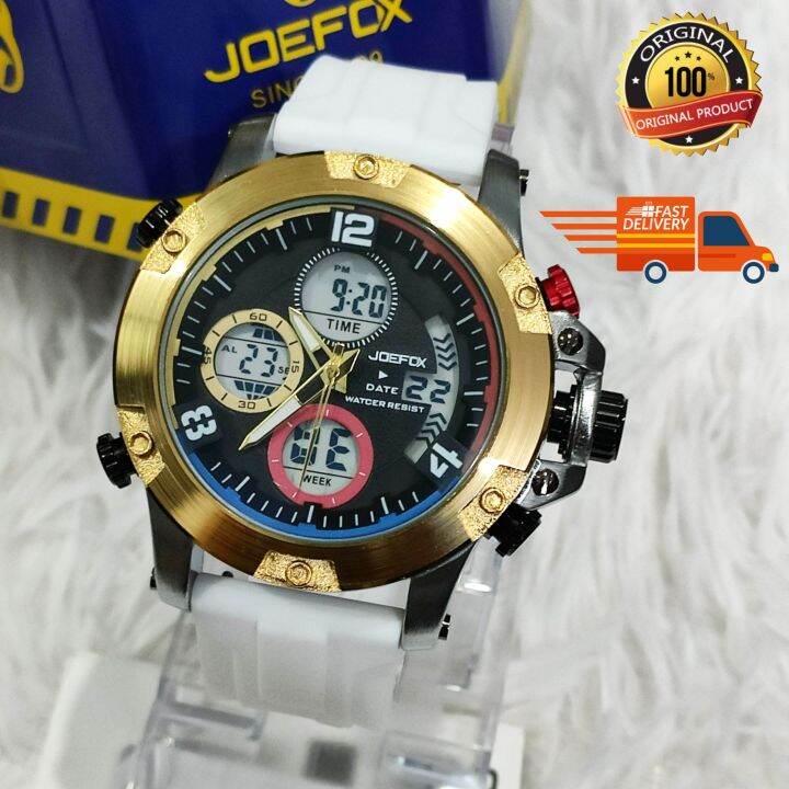 Men Original JoeFox 50mm Men's Watch Casual Dual-Time Super iLLuminator ...