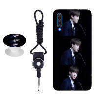 BTS เคสโทรศัพท์สำหรับ Samsung Galaxy A70/A70S ซิลิคอนนุ่มกรณีที่มีรูปแบบเดียวกันแหวนและเชือก