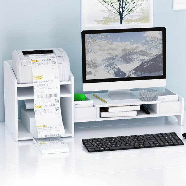 Office Monitor Elevated Stand Desktop Computer Elevated Cushioned Stand