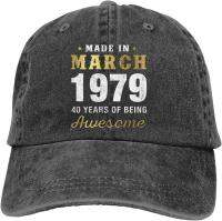 40th Anniversary of Manufacture In March 1979 Baseball Cap Unisex and Personalized Cowboy Hat with Adjustable Sunshade