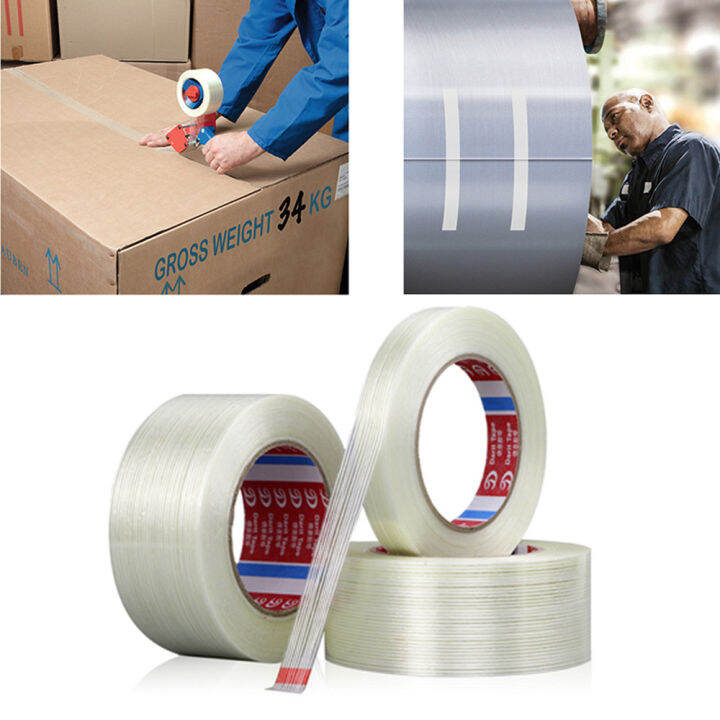 25-meters-roll-reinforced-for-fixing-and-packing-transparent-high-temperature-resistant-high-strength-adhesive-tape-glass-fiber-tape-sealer-stripe-tape