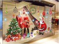 sale three generation removable wall stickers cartoon santa claus christmas shops bedroom decorative wall stickers AY226