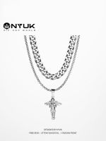 Vivienne Westwood NGBB NYUK double-layer stacked angel titanium steel necklace trendy hip-hop star couple pendant niche high-end sense for men