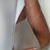 【CW】☾✑✥  Kpop Multilayer Thigh Leg Chain Waist Belly Mujer Rhinestone Jewelry Beach