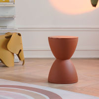 Modern Hourglass Accent Stool,เก้าอี้สตูลพลาสติกเปลี่ยนเก้าอี้,โต๊ะข้างเตียง,โต๊ะข้างโซฟาสำหรับห้องนอนห้องนั่งเล่น