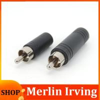 Merlin Irving Shop 1Pcs RCA Male Plug to 6.35mm 6.5mm to 3.5mm 3Pole Stereo Female Jack Adapter 6.35 3.5 Audio M/F Connector Black