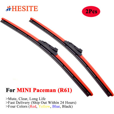 HESITE Colorful Windshield Wiper Blade For Mini Paceman R61 2012 2013 2014 2015 2016 Models 20"+19" Red Blue Black Hybrid Wipers