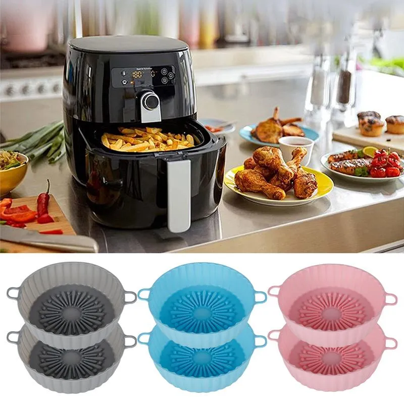 Silicone Air Fryer Liners Round Reusable Airfryer Basket Tray