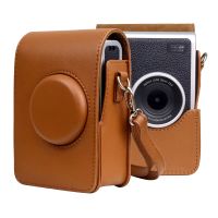 กระเป๋าเคสหนัง PU กล้องแนวตั้งแบบเต็มตัว,พร้อมสายคล้องสำหรับ FUJIFILM Instax Mini Evo