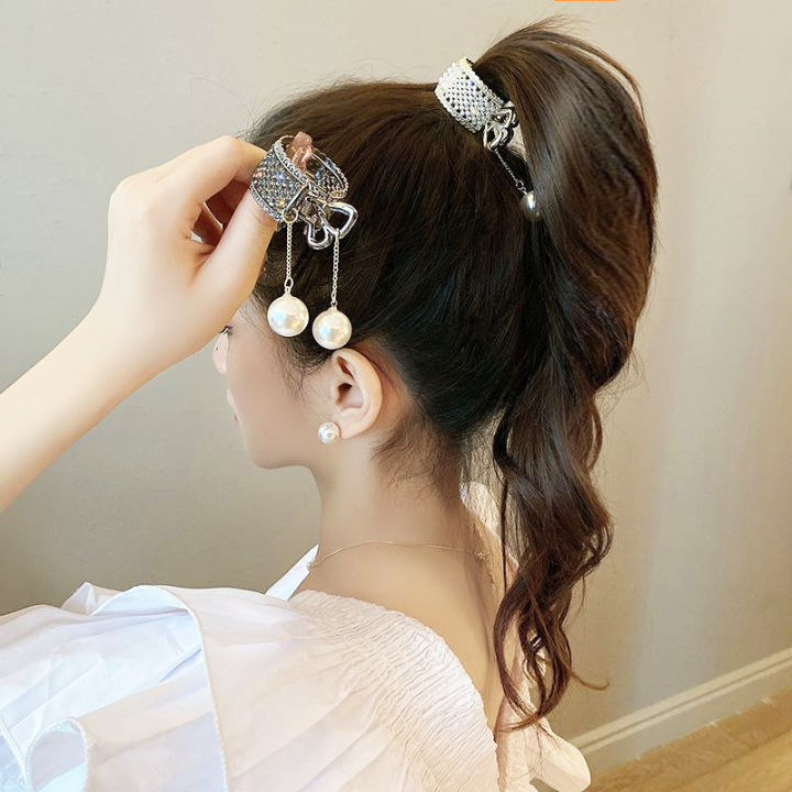 high-ponytail-artifact-tassel-diamond-studded-pearl-ball-head-clip-fixed-ponytail-buckle-hairpin-back-head-claw-clip-headdress-hairpin