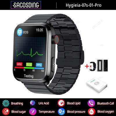 Noninvasive Blood Sugar Smart Watch Health Blood Lipid Uric Acid Monitor ECG+PPG Sport Watch Smart Bluetooth Call Smartwatch Men