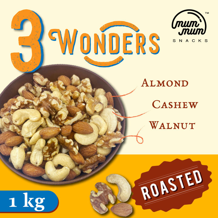 Mum Mum 3 Wonders Premium Roasted Mixed Nuts [2 x 500g] | Lazada