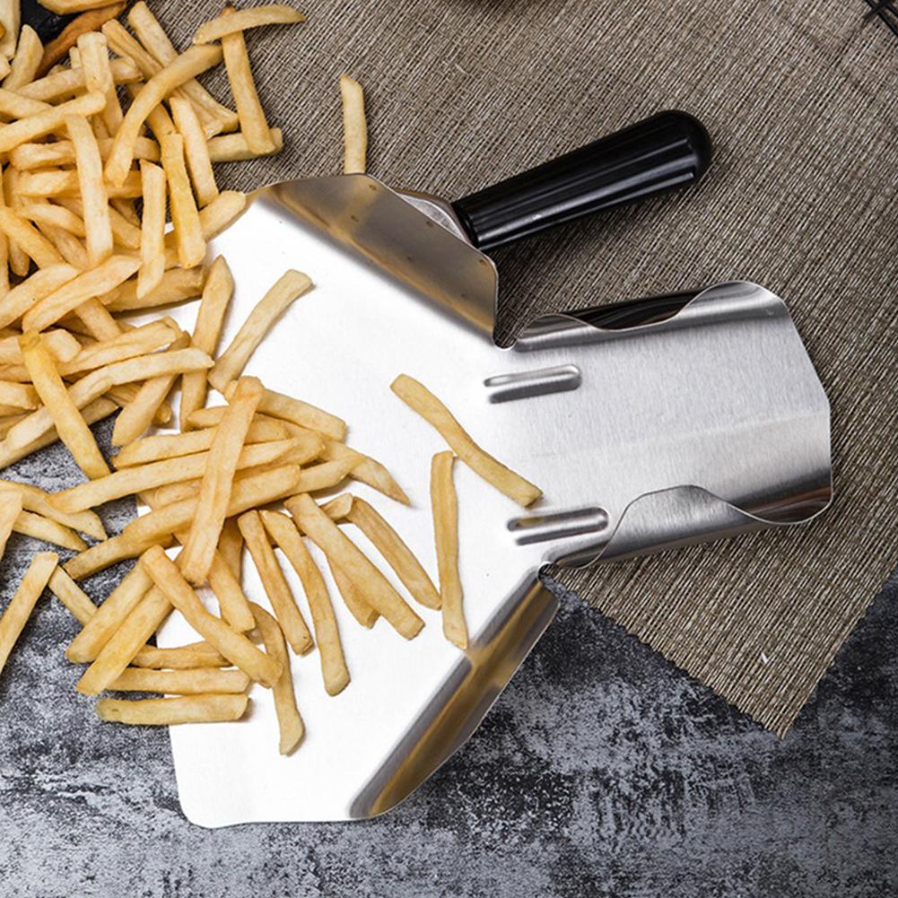 2 French Fries Shovel Stainless Steel Utensils Home Kitchen Tools Desserts Thickened Non-Slip Bagger Snacks Popcorn Scoop