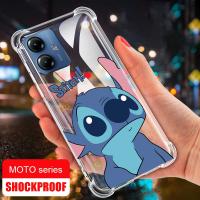 Motorola MOTO G73 G14 G53 5G G13 G23 G72 G52 G22 G82 G62 5G G10 G20 G30 G60 G42 G32ตะเข็บมอนสเตอร์ที่น่ารักเคสใสกันกระแทกเคสซิลิโคนถุงลมนิรภัยป้องกัน4มุมฝาครอบกันตก