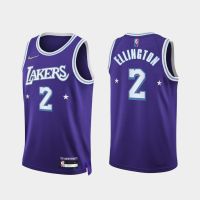 NBA Los Angeles embroidered purple jersey No. 2 city tram Retro Platinum version of the basketball uniform for the mens 75th anniversary of the new season